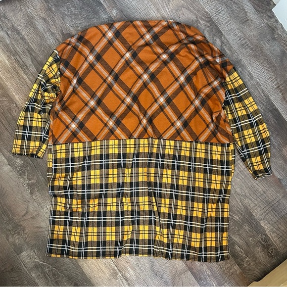 BiBi Colorful Plaid Cardigan Yellow Orange - Picture 4 of 5
